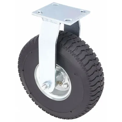 COLSON Plate Caster: Rigid, 10 in Wheel Dia., 3 1/2 in Wheel Wd, 11 1/2 in Mounting Ht - Plate Casters with Flat-Free Wheels