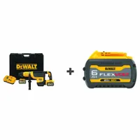DEWALT Cordless Rotary, 60V DC, w/BONUS BATTERY: L-Shape, 20V DC/60V DC, SDS-Max, 2 in max (MPN DCH775X2/DCB606)