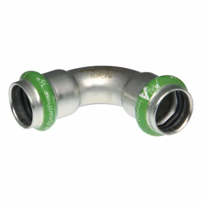 APOLLO Crimp Elbow Fitting: 1/2 in Pipe x 1/2 in Pipe Size, Press-fit x Press-fit - Potable Water Stainless Steel Press Fittings