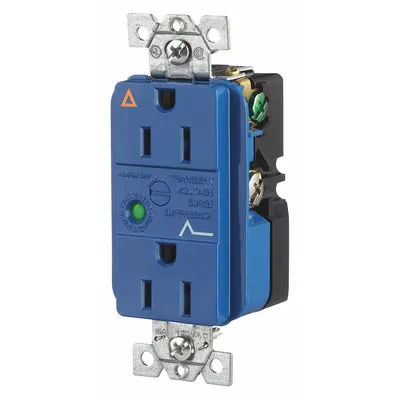 BRYANT Receptacle: Duplex, 5-15, Blue, 125V AC, 15 A, 2 Pole / 3 Wire (MPN SP52IGA) - General Purpose Receptacles