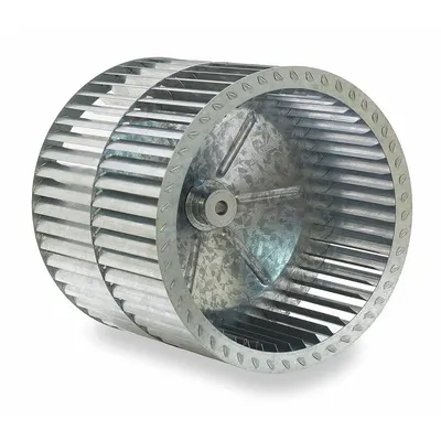 Dayton Blower Wheel: Forward-Curved, 11 in Dia, 10 5/8 in W, CCW Hub End, Steel Wheel - Dual-Inlet Forward-Curved Blower Wheels