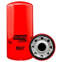 BALDWIN FILTERS Oil Filter: B97, LF703, 1 1/2"-16 Thread Size, 9 15/16 in Overall Ht, Oil, Cellulose