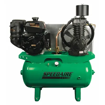 SPEEDAIRE Stationary Air Compressor: 2 Stage, 14 hp Engine, Kohler, 24 cfm - Vehicle Mounted Air Compressors