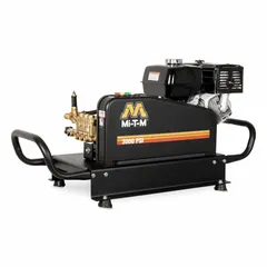 This cold water pressure washer is a skid-mounted, belt-driven unit powered by a Honda engine. Designed for heavy-duty cleaning tasks such as degreasing equipment, washing vehicles, and removing grime from industrial surfaces. Suitable for truck-mount applications.