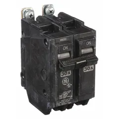 2-pole, single-phase miniature circuit breaker rated 30 A at 120/240V AC with a 22kA interrupting capacity at 120/240V AC. Uses bolt-on connections for bus connections in load centers. Provides overcurrent and short-circuit protection for branch circuits in electrical distribution panels.