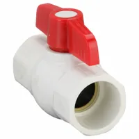 NDS Manual Two-Way Ball Valve: 1 1/4 in, PVC, Angle, Socket x Socket, 150 psi Max. Pressure (CWP) (MPN E1410-12)