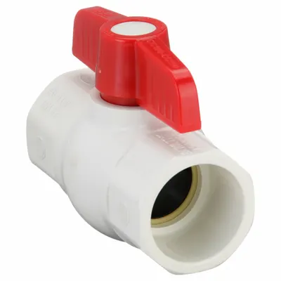 NDS Manual Two-Way Ball Valve: 1 1/4 in, PVC, Angle, Socket x Socket - PVC Ball Valves