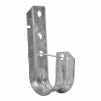 Wall mount J-hook for cable management with a mounting hole type and screw-on attachment without locking latch. Supports cable bundles up to 1 3/8 inches in diameter. Used to organize and route cables in structured cabling installations