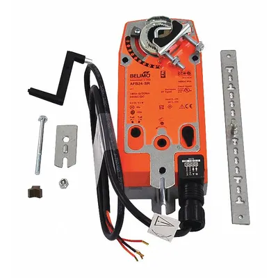 Belimo Actuator: Dampers, Proportional, Spring Return, 180 in-lb, 24V AC/DC, Hardwired - Fail-Safe Actuators with Spring Return