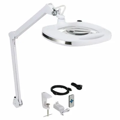 AVEN Manifying Lamp with Camera: LED, 1.75x, 3 Diopter, 1,100 lm Max Brightness - Desk-Clamp Magnifier Lights with Camera