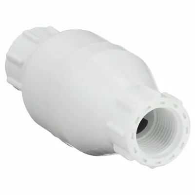 Dayton Spring Check Valve: Inline Valve Body, 1/2 in Pipe Size, FNPT x FNPT, PVC - PVC Poppet Check Valves