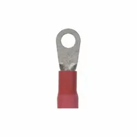PANDUIT Ring Terminal: Red, Vinyl Insulation, 1/4 in Stud Size, 8 AWG to 8 AWG Wire Sizes, 600 V (MPN PV8-14R-TY)