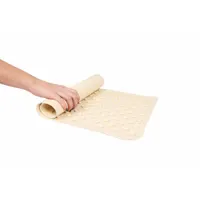 HOSPITALITY 1 SOURCE Bath Mat: Ecru, 28 in Overall Lg, 16 in Overall Wd, Suction, Rubber (MPN 1628BM-EC)