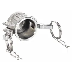 Dust Cap: 1 1/2 in Coupling Size, 250 psi Max. Working Pressure @ 70 F, 62 mm Overall Lg, Nitrile (MPN BULK-CGF-335). Key specifications — Gasket Material: Nitrile; Includes Locking Arm: No; Body Material: 304 Stainless Steel; Brand: USA INDUSTRIALS.