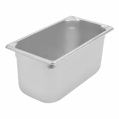 VOLLRATH Steam Table Pan: Third Size, Rectangular, 22 ga Gauge, 6.1 qt Capacity - Steam Table Pans