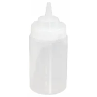 CRESTWARE Squeeze Bottle: 12 fl oz Capacity, 2 3/4 in Opening Dia, 6 1/2 in Overall Ht, Clear (MPN SB12CW)