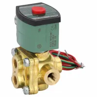 REDHAT Solenoid Valve: 4-Way, 1/4 in Pipe Size, 120V AC, Watertight/Without Junction Box, Brass Body (MPN 8342G001)