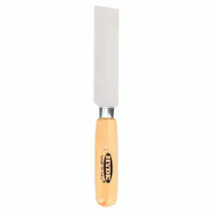 Standard spreading tool for applying joint compound, spackle, or adhesive. Features a carbon steel square blade and a hardwood handle. Used in drywall finishing and plastering tasks.