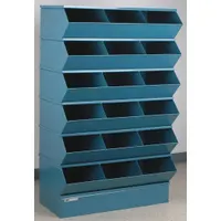 STACKBIN Sectional Stacking Bin Unit: 37 in x 20 1/2 in x 59 1/4 in, Std, 18 Compartments, Blue (MPN 3-418SSB)