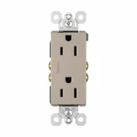 LEGRAND Receptacle: Duplex, 5-15, Nickel, 125V AC, 15 A, 2 Pole / 3 Wire (MPN 885TRNICC12)