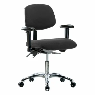 OEM Fabric ESD Chair with Arms, 19-24 in Adjustable Height, Aluminum Base - Fabric ESD Chairs