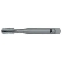 Carbide straight-flute tap with #6-32 UNC thread, 2B class of fit, three flutes, and bottoming chamfer. Designed for threading blind holes in aluminum and non-ferrous materials. Suitable for production machining applications requiring efficient chip evacuation and precise thread forming