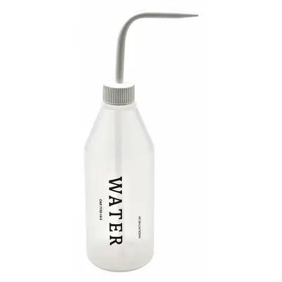 DYNALON Wash Bottle: 500 mL, Water, White, Narrow, Std Spout Spout, Colorless - Narrow Mouthed Standard Spout Wash Bottles