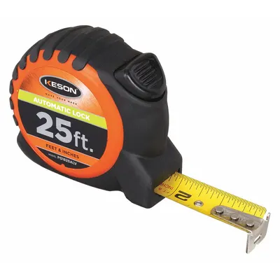 KESON Tape Measure: Nonmagnetic Single Hook Tip, 25 ft / 7.5 m - Standard (Inch) Tape Measures
