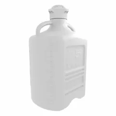APPROVED VENDOR 75 L Rectangular Plastic Carboy with Dual Handles, 120 mm Screw Cap, Graduations