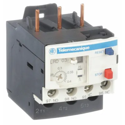 SCHNEIDER Overload Relay: Thermal Protection, 3 Poles, 1NO/1NC - IEC Thermal Overload Relays