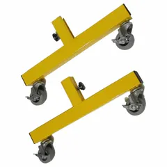 Caster Foot for Expandable Barricades, Yellow, Steel, 12 in L x 14 1/2 in W
