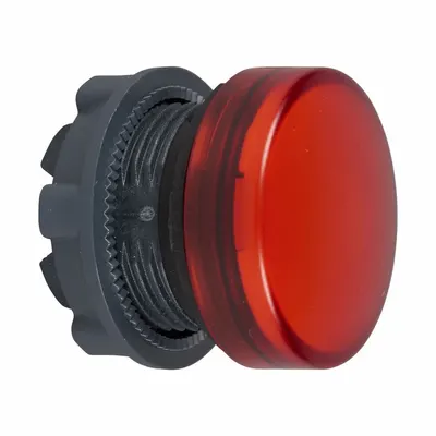 SCHNEIDER Pilot Light Head: 22 mm Panel Mounting Hole Dia, Red, Smooth - Pilot-Light Heads