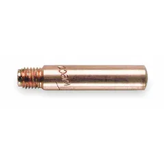 Heavy-duty 14 Series contact tip with threaded connection, designed for use with WS22 nozzle series. Accepts maximum wire diameter of 0.052 in. Suitable for MIG welding applications to guide electrode wire and conduct current.