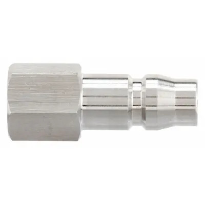 SPEEDAIRE Quick Connect Hose Coupling: 1/4 in Body Size, 1/4 in Hose Fitting Size - Global-Style High-Flow Steel Quick-Connect Air Coupling Plugs