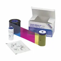 ID Card Printer Ribbon: Full Color, 500 Prints per Roll, 3 in Overall Ht, 5 in Overall Wd (MPN 534700-004-R010)