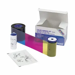 Full-color ribbon designed for Datacard ID card printers. Each roll produces 500 prints. Measures 3 inches in height and 5 inches in width. Used for printing identification cards such as employee badges, student IDs, and access control cards.