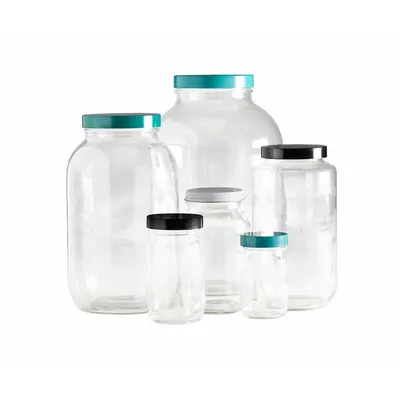 OEM Sampling Bottle: 240 mL - Clear Wide Mouth Round Glass Lab Bottles