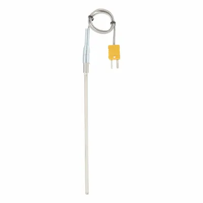 Dayton Type K Thermocouple Probe, Rounded Tip, 6 in Probe Length, 12 in Cable - Thermocouples for Gas Applications