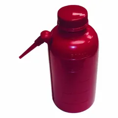 APPROVED VENDOR 36606-R Wide Mouthed Integrated Spout Wash Bottle, 500 mL, Red Body, Colorless Closure, Nonvented, No Imprinting