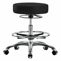 Stool: Vinyl, Ht Range 21 1/4 in to 28 3/4 in, 17 in Seat Wd, 17 in Seat Dp, 0 Glides, 5 Casters (MPN BR-VMBSO-CR-CF-CC-8540)
