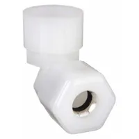 PARKER Compression Fitting Elbow: 1/4 in OD x 1/4 in Pipe Size, Compression x FNPTF, Nylon (MPN N4FE4)