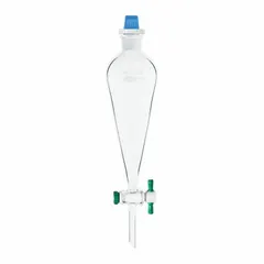 Separatory Funnel, Borosilicate Glass, 250 mL, 18.4 mm, 75 mm Stem, Colorless
