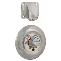 BRADLEY Shower Faucet: SafeCare, 2 gpm Fixed Showerhead Flow Rate, Brass, Chrome, Ligature-Resistant (MPN S77-952)