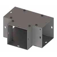 HOFFMAN Wireway Tee: 4 in Wd, 4 in Ht, 16 ga Gauge, 1, Screw-On Cover, Steel, Painted (MPN F44GT)