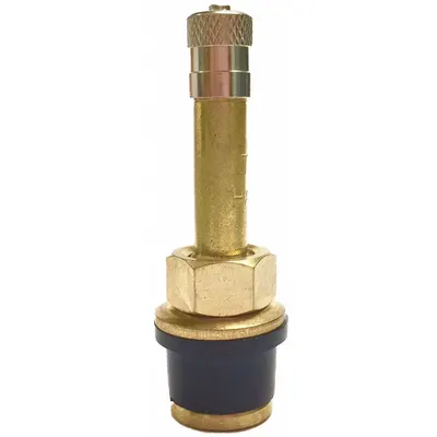 HALTEC QS-500 Clamp-In Tire Valve Stem, Straight, Brass, 0.406-28 Thread - Tire Valve Stems