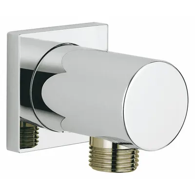 GROHE Rainshower Wall Union: Chrome, Chrome Finish, 1/2 in Connection Size - Wall Elbows for Handheld Showerheads