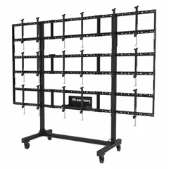 Steel mobile cart for flat-panel displays from 46 to 55 inches, supporting up to 307 lb. Suitable for conference rooms, training facilities, and trade shows where a movable display solution is required.