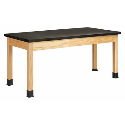 DIVERSIFIED SPACES Table: 24 in Overall Wd, 24 in Overall Ht, 6 ft Overall Lg, Epoxy, 500 lb Load Capacity - Fixed-Height Epoxy Surfaced Lab Tables