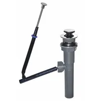 DANCO Sink Drain: Plastic, Chrome, 8 1/2 in Overall Ht, 2 1/8 in Overall Dia, Slip, 2 in Pipe Dia (MPN 9D0010691X)