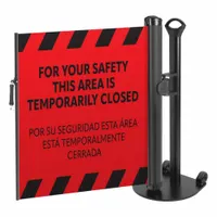 Single Mobile Stand: 38 in Post Ht, 11 1/2 ft Belt Lg, Red, 1 No. of Posts, Message (MPN ZP+SPP-R-IH)